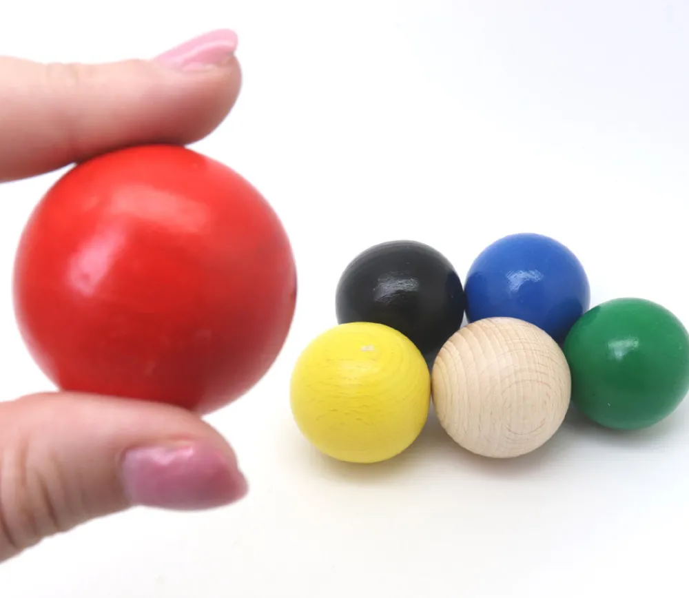 Tout Pour le Jeu 6 boules 4 cm en bois multicolores 6 couleurs pour jeux