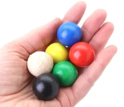 Tout Pour le Jeu 6 boules 25 mm en bois multicolores 6 couleurs pour jeux
