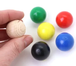 Tout Pour le Jeu 6 boules 25 mm en bois multicolores 6 couleurs pour jeux