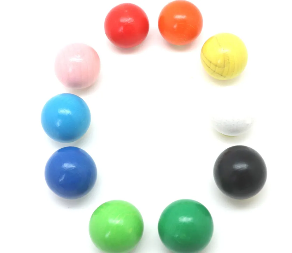 Tout Pour le Jeu 10 boules bois 3 cm multicolores - billes hêtre diamètre 30 mm