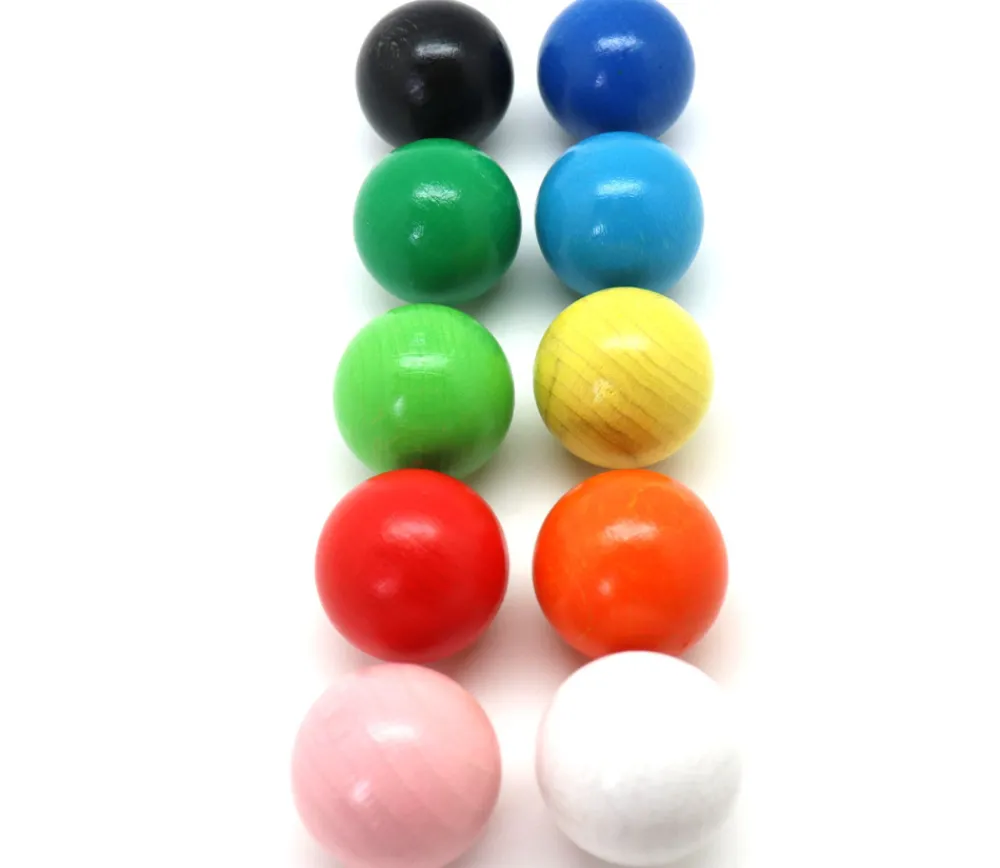 Tout Pour le Jeu 10 boules bois 3 cm multicolores - billes hêtre diamètre 30 mm