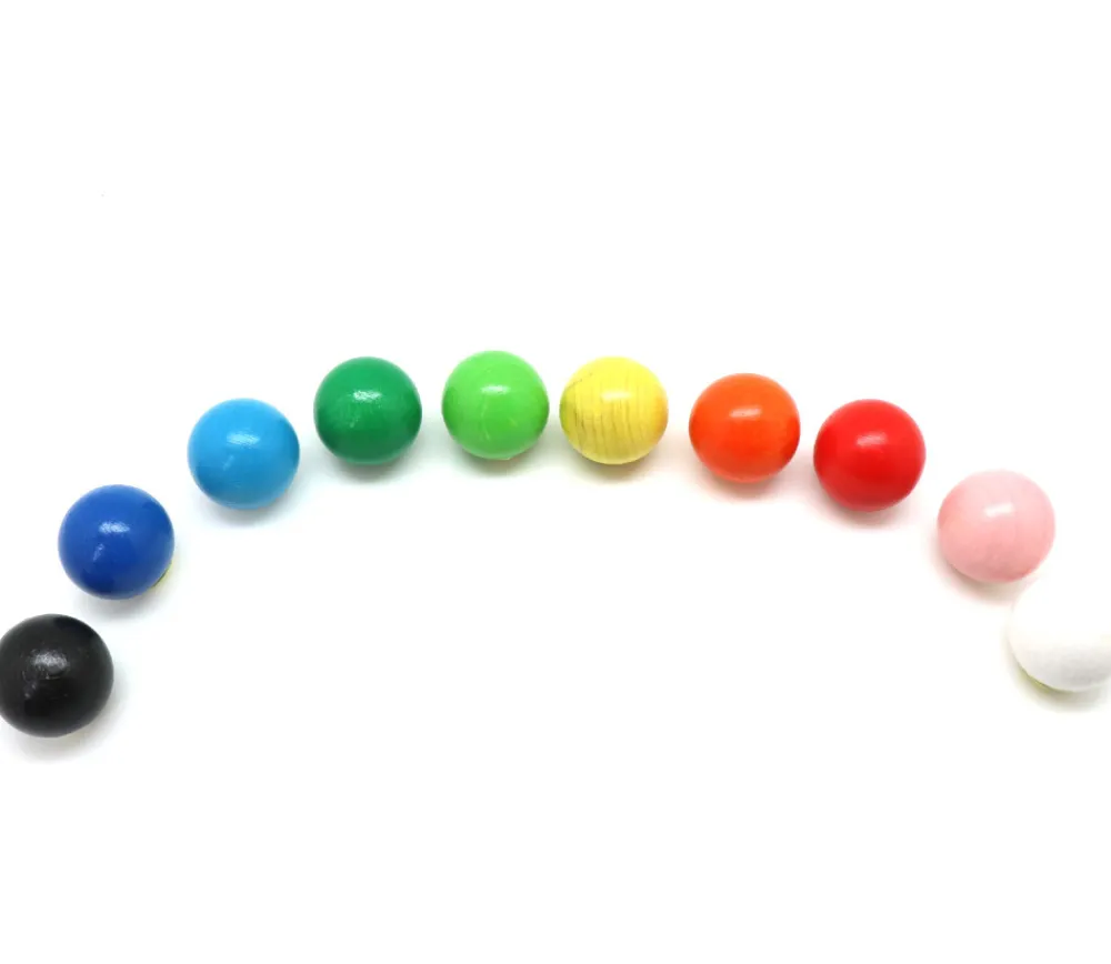 Tout Pour le Jeu 10 boules bois 3 cm multicolores - billes hêtre diamètre 30 mm