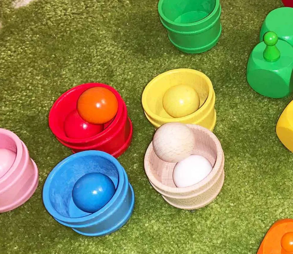 Tout Pour le Jeu 10 boules bois 3 cm multicolores - billes hêtre diamètre 30 mm