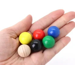 Tout Pour le Jeu 6 boules en bois 2 cm multicolores - 6 couleurs pour jeux 20 mm