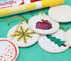 Tout Pour le Jeu 6 boules en bois plates à décorer et suspendre 6 cm
