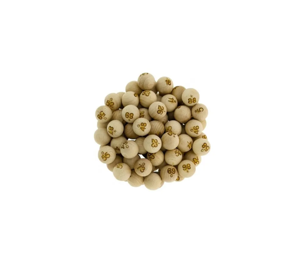 Tout Pour le Jeu 90 Boules numéros tirage loto 22 mm en bois