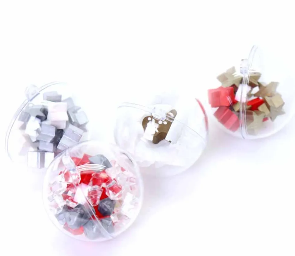 Tout Pour le Jeu 5 Boules plastique cristal 5 cm à remplir et suspendre