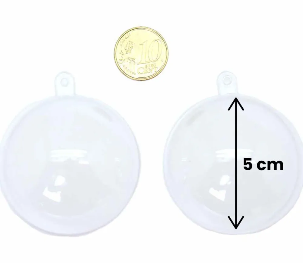 Tout Pour le Jeu 5 Boules plastique cristal 5 cm à remplir et suspendre