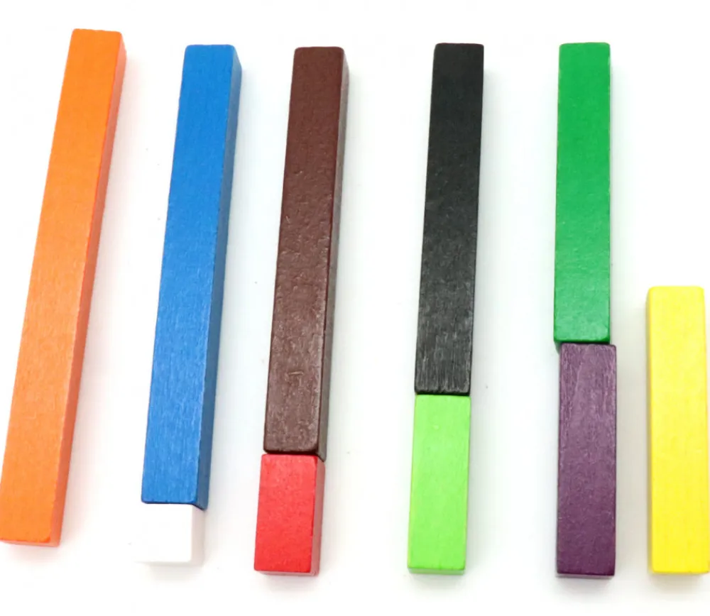 Tout Pour le Jeu 10 bâtonnets colorés bois de 1 à 10 cm - Cuisenaire set élève