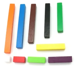 Tout Pour le Jeu 10 bâtonnets colorés bois de 1 à 10 cm - Cuisenaire set élève