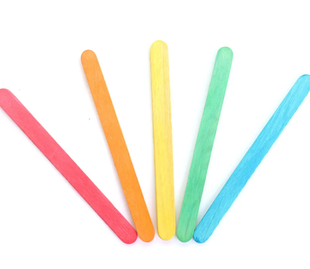 Tout Pour le Jeu 100 bâtonnets esquimaux colorés 7.5 cm bois bricolage et jeux