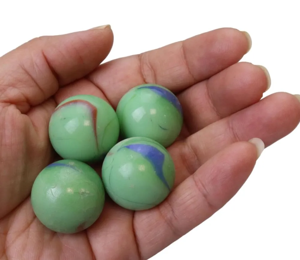 Tout Pour le Jeu 20 calots en verre grosses billes vertes - 25 mm