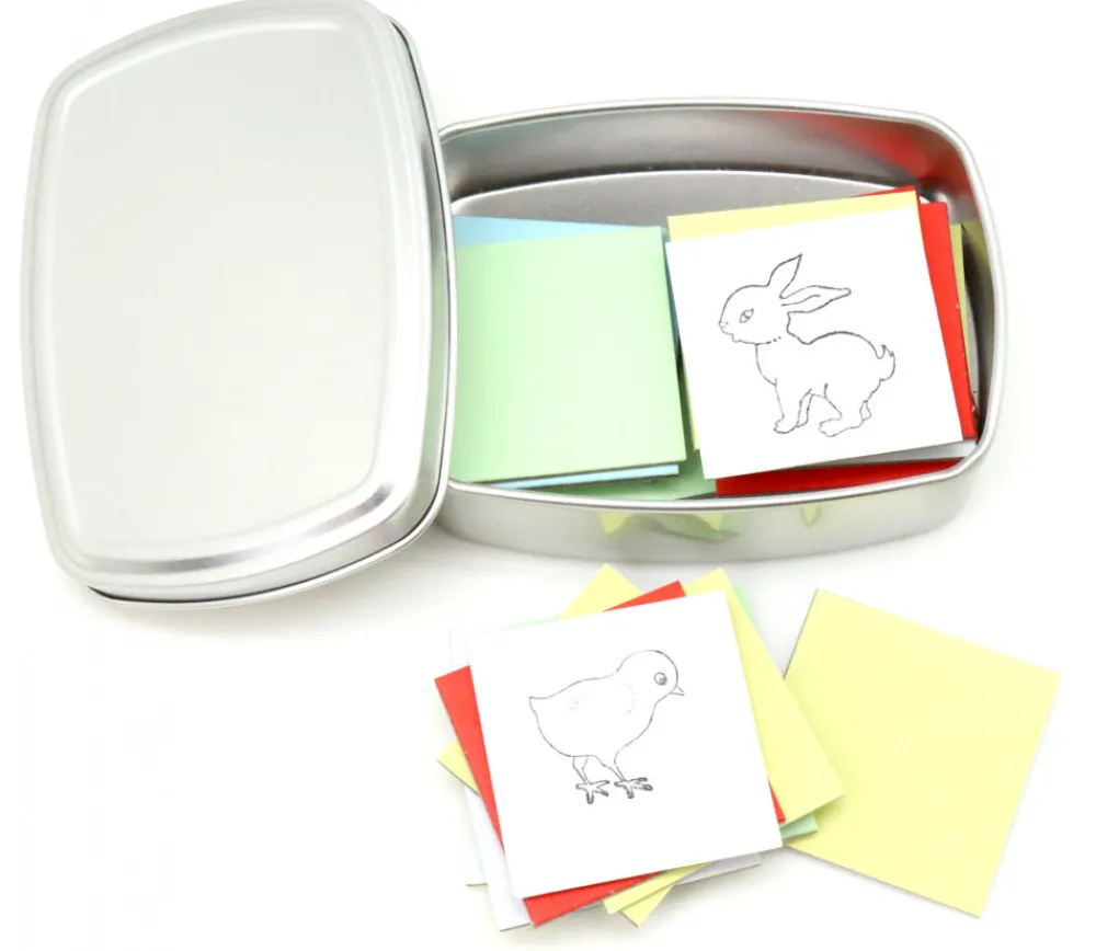 Tout Pour le Jeu 24 carrés 4 x 4 cm carton rigide bleu clair/blanc vierge tuiles à personnaliser
