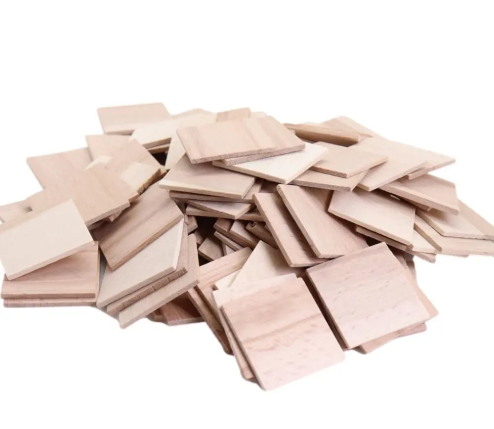 Tout Pour le Jeu 100 carrés bois brut 40 x 40 x 3 mm naturel