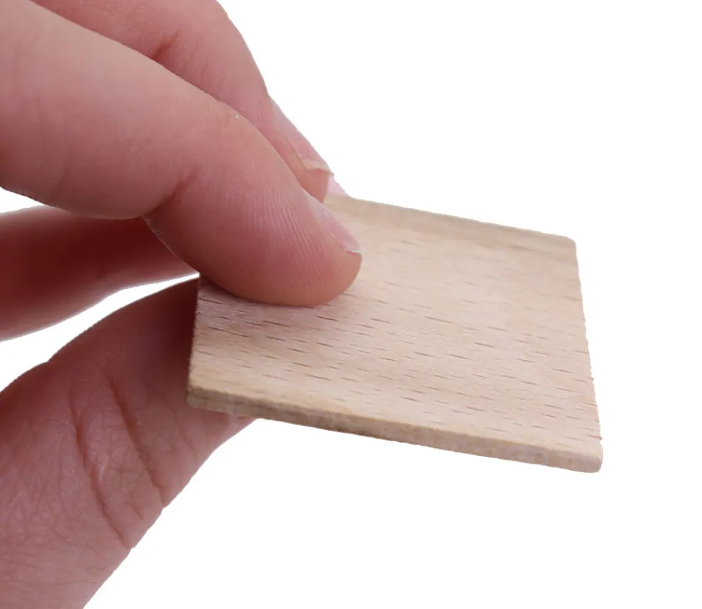 Tout Pour le Jeu 100 carrés bois brut 40 x 40 x 3 mm naturel