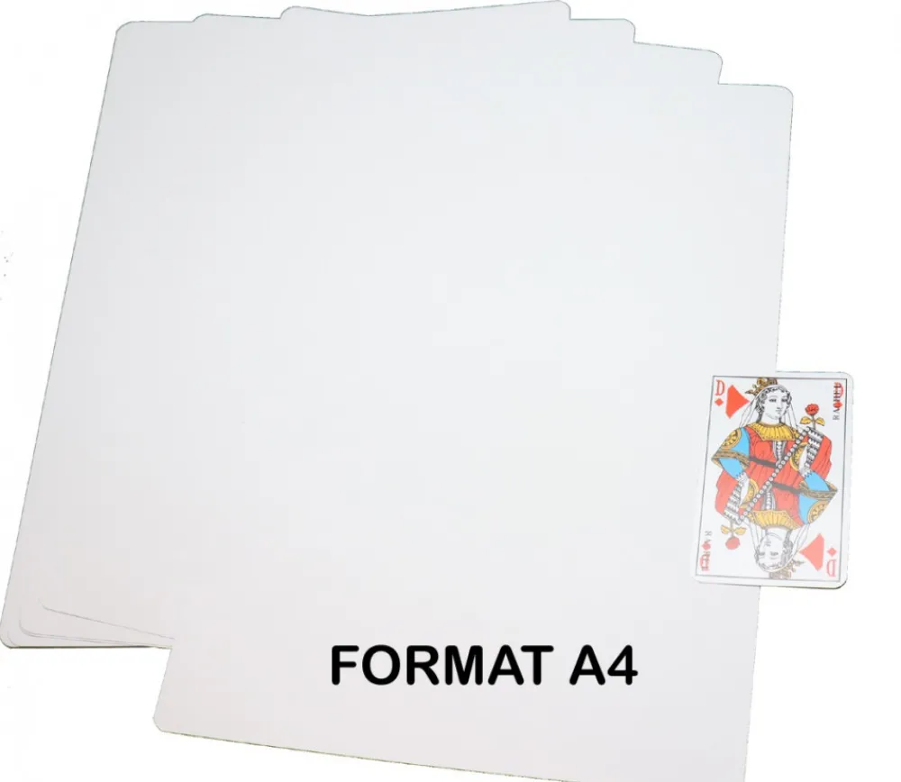 Tout Pour le Jeu 25 cartes A4 blanches XXL 210 x 297 mm coins arrondis