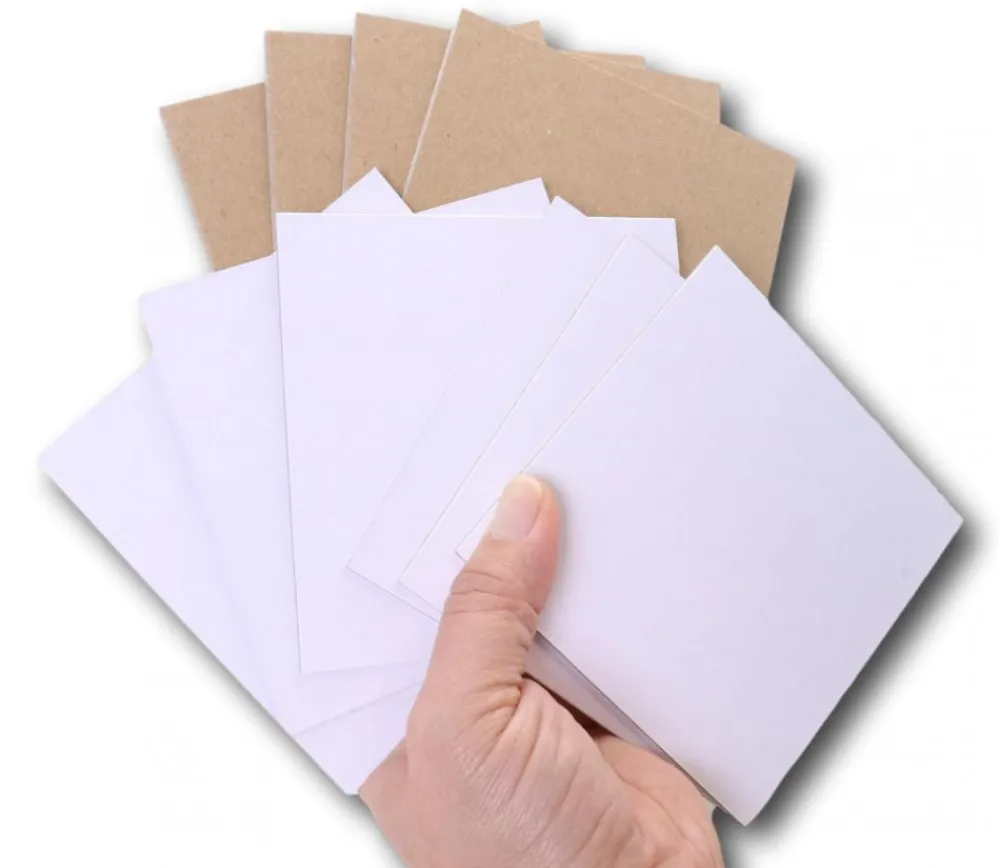 Tout Pour le Jeu 10 cartons blancs rigides carrés 10 x 10 cm neutre - mini plateaux