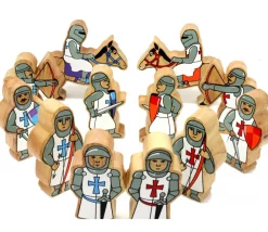 Tout Pour le Jeu 6 chevaliers en bois rouges et blancs - Figurines de jeux