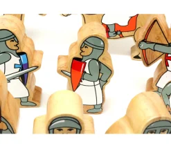Tout Pour le Jeu 6 chevaliers en bois rouges et blancs - Figurines de jeux