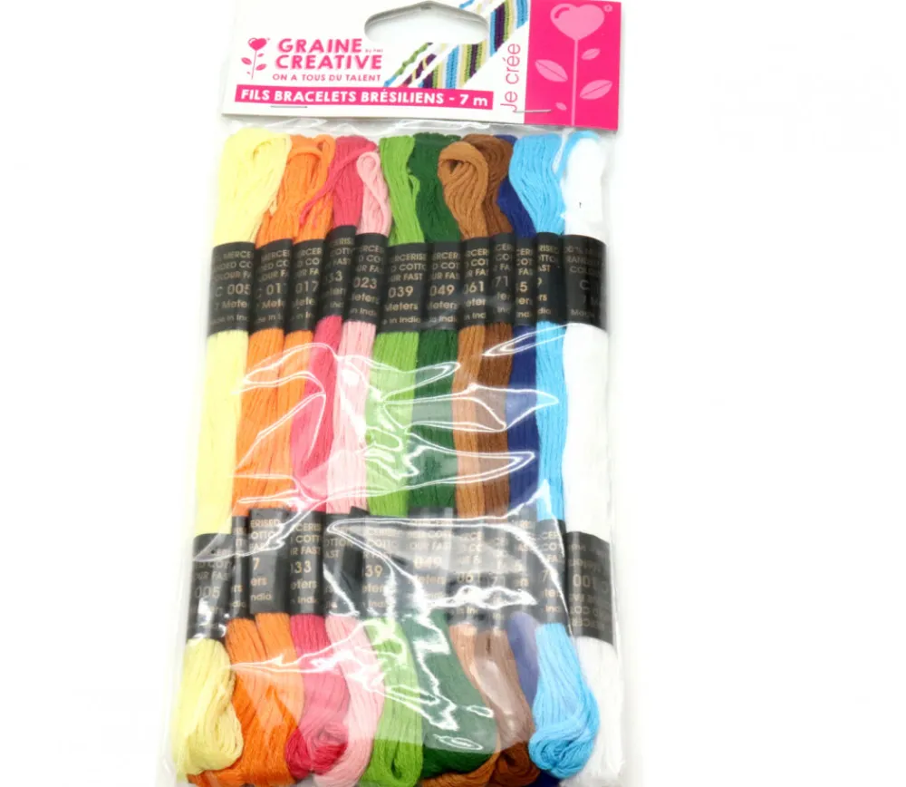 Tout Pour le Jeu 12 échevettes de fils en coton coloré