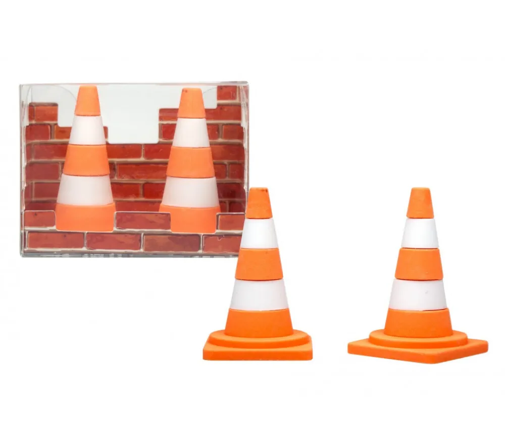 Tout Pour le Jeu 2 cônes de chantier - gommes pions 40 x 25 mm
