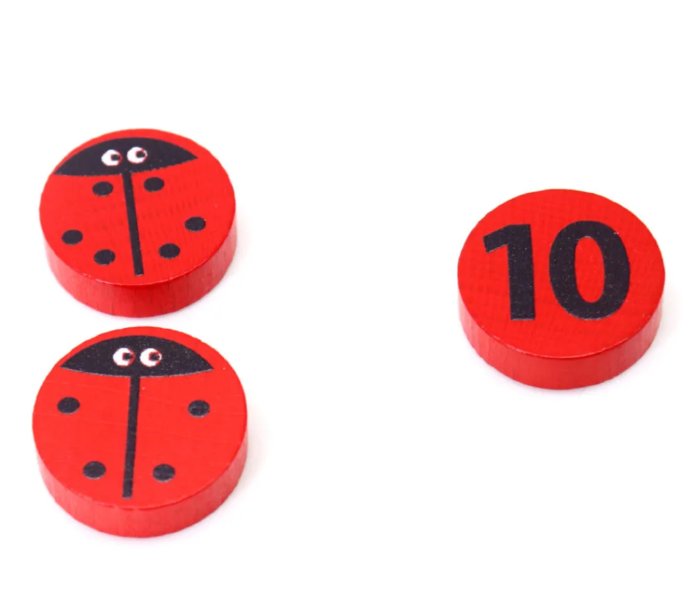 Tout Pour le Jeu 11 coccinelles 0 à 10 en bois pour compter