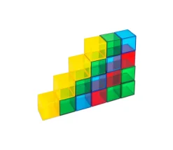 Tout Pour le Jeu 36 cubes 4 cm en plastique translucide. Jeu construction coloré