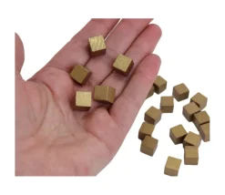 Tout Pour le Jeu 20 cubes en bois 1 cm dorés or