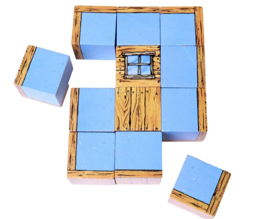 Tout Pour le Jeu 12 Cubes en bois 2.5 cm imprimés blocs de construction