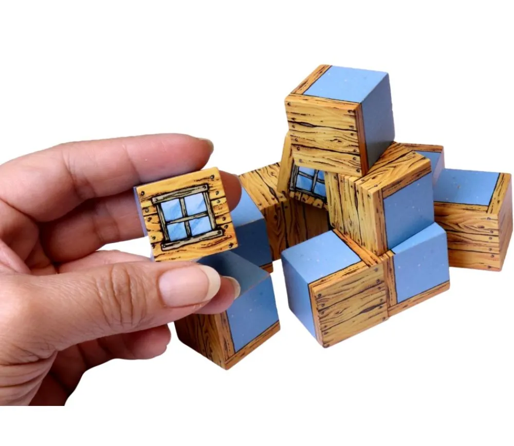 Tout Pour le Jeu 12 Cubes en bois 2.5 cm imprimés blocs de construction