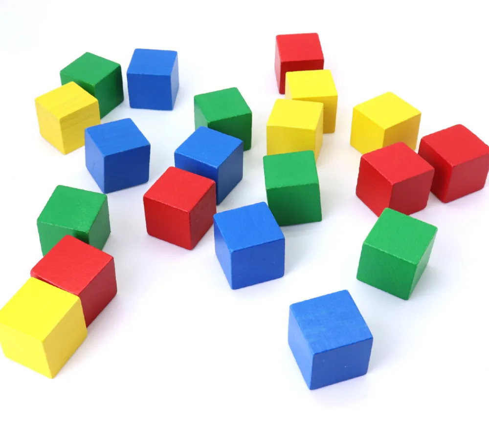 Tout Pour le Jeu 20 Cubes en bois 3 cm multicolores 4 couleurs
