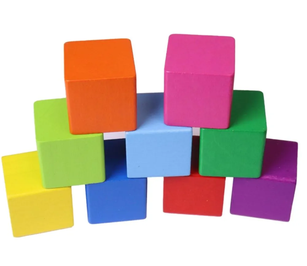 Tout Pour le Jeu 9 Cubes en bois 3.5 cm multicolores 9 couleurs