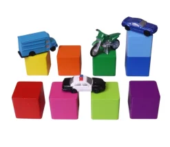 Tout Pour le Jeu 9 Cubes en bois 3.5 cm multicolores 9 couleurs