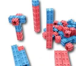 Enfant Tout Pour le Jeu 100 cubes encastrables rouge et bleu en bois recyclé