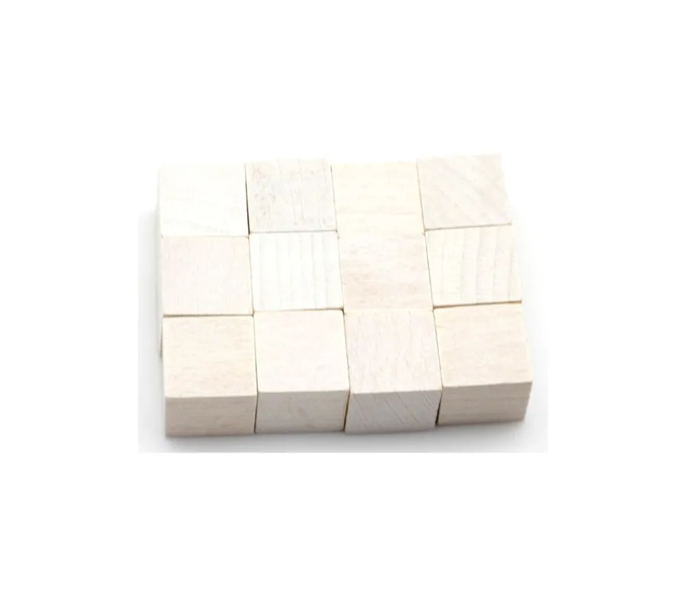 Tout Pour le Jeu 12 Cubes multicolores en bois 2.5 cm. 25 x 25 x 25 mm