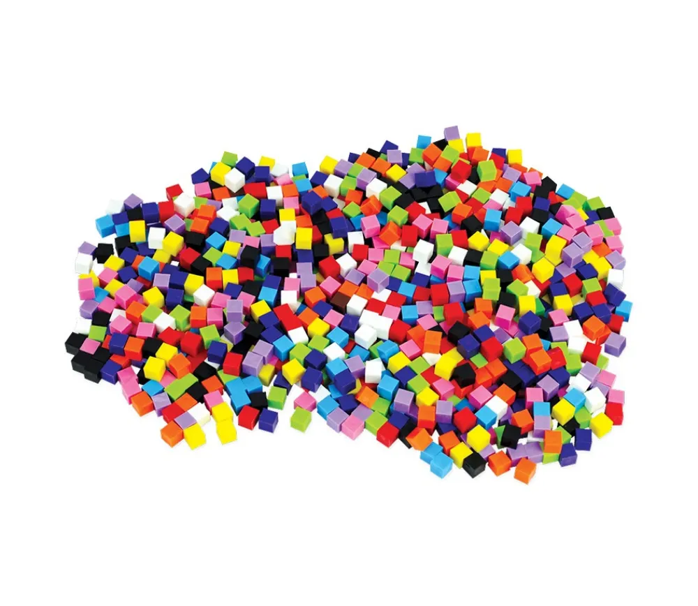 Tout Pour le Jeu 1000 Cubes plastiques 1 x 1 cm multicolores - 10 couleurs - 10 mm