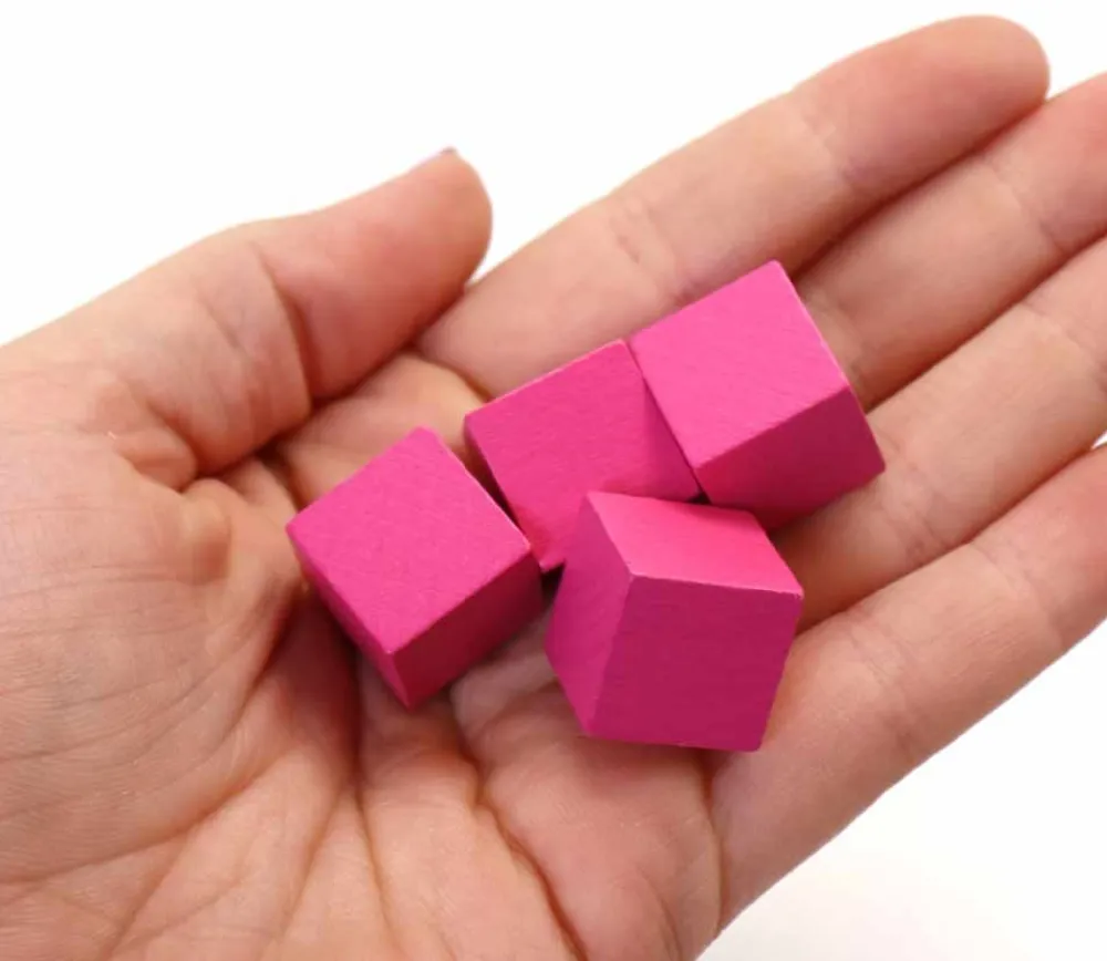 Tout Pour le Jeu 20 Cubes roses en bois de 1.6 cm