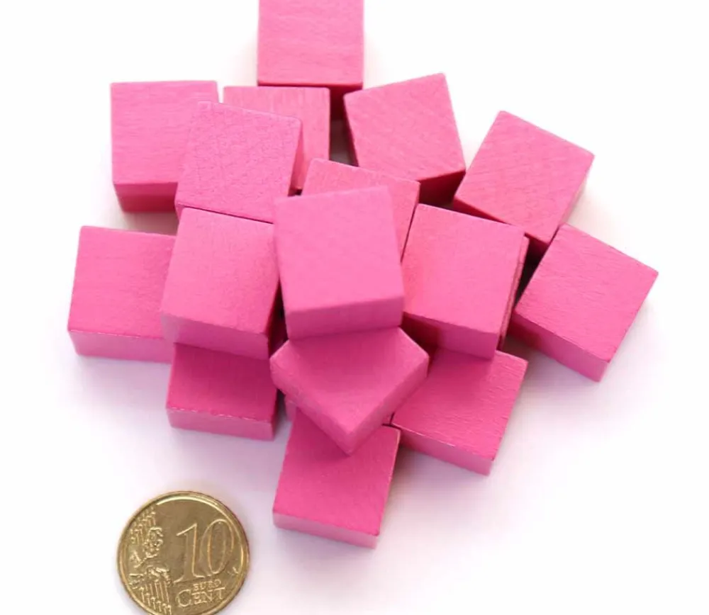 Tout Pour le Jeu 20 Cubes roses en bois de 1.6 cm