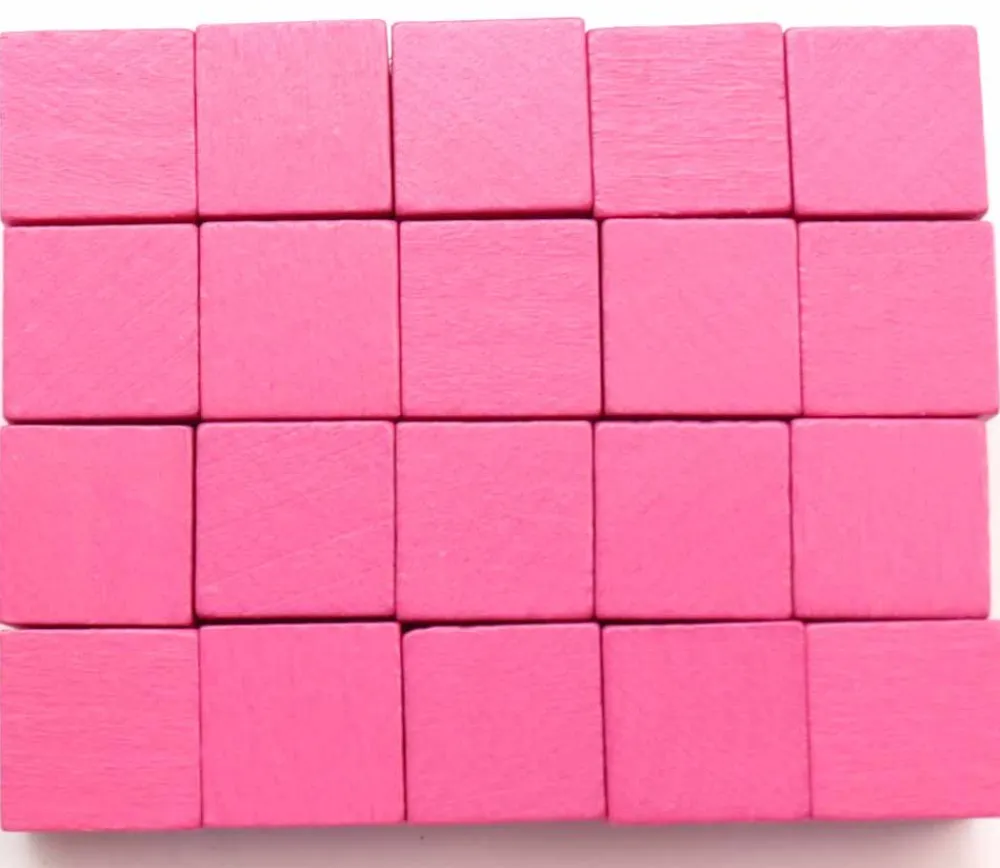 Tout Pour le Jeu 20 Cubes roses en bois de 1.6 cm