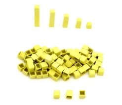 Tout Pour le Jeu 100 Cubes unités 1 cm jaunes emboitables en Re-plastique