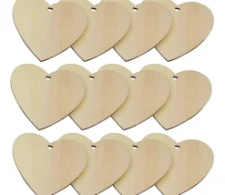 Tout Pour le Jeu 50 Cœurs en Bois à personnaliser plats 10 cm