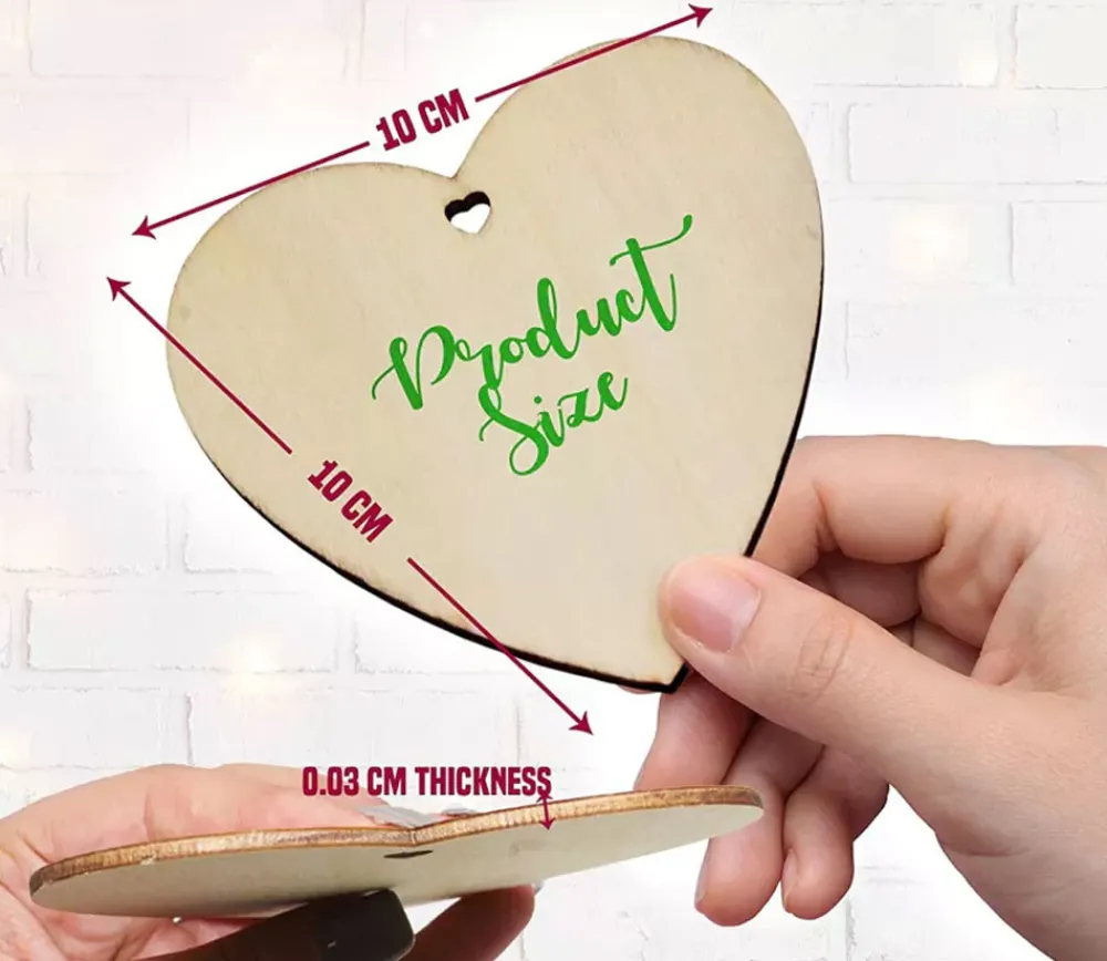 Tout Pour le Jeu 50 Cœurs en Bois à personnaliser plats 10 cm