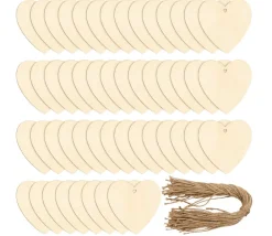 Tout Pour le Jeu 50 Cœurs en Bois à personnaliser plats 10 cm