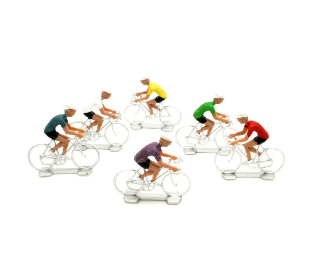 Tout Pour le Jeu 6 cyclistes vélo en plastique jouet 6 x 5 cm