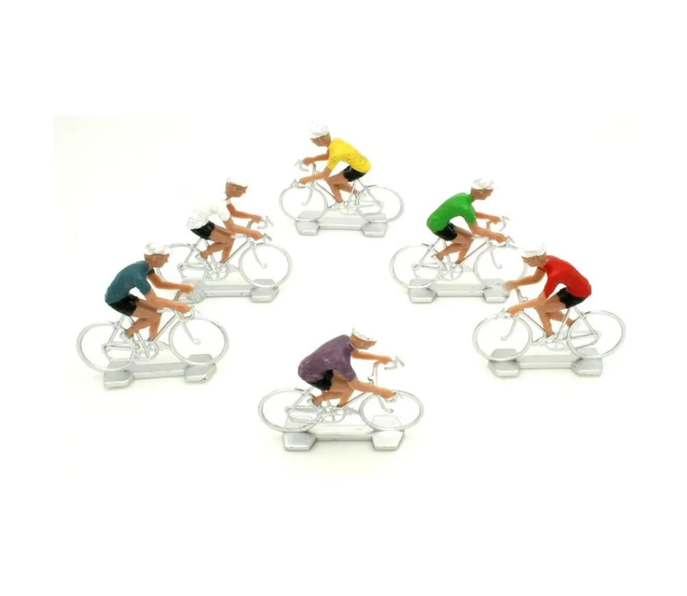 Tout Pour le Jeu 6 cyclistes vélo en plastique jouet 6 x 5 cm