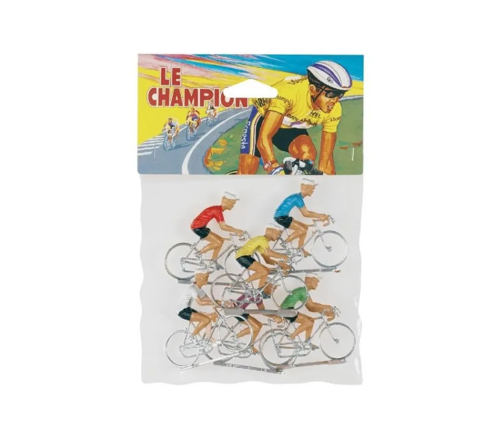 Tout Pour le Jeu 6 cyclistes vélo en plastique jouet 6 x 5 cm