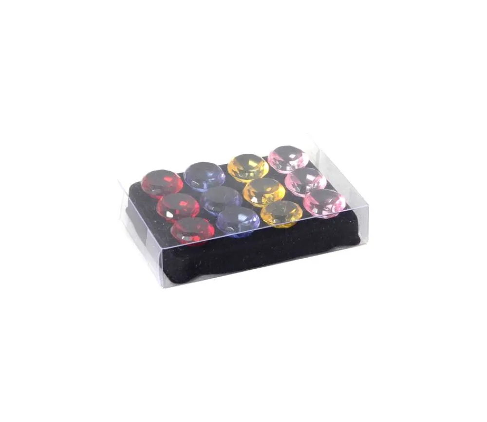 Tout Pour le Jeu 12 diamants colorés 2 cm pions imitation gem