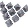 Tout Pour le Jeu 10 dés 10 faces opaques gris et or de 0 à 9 - Chessex