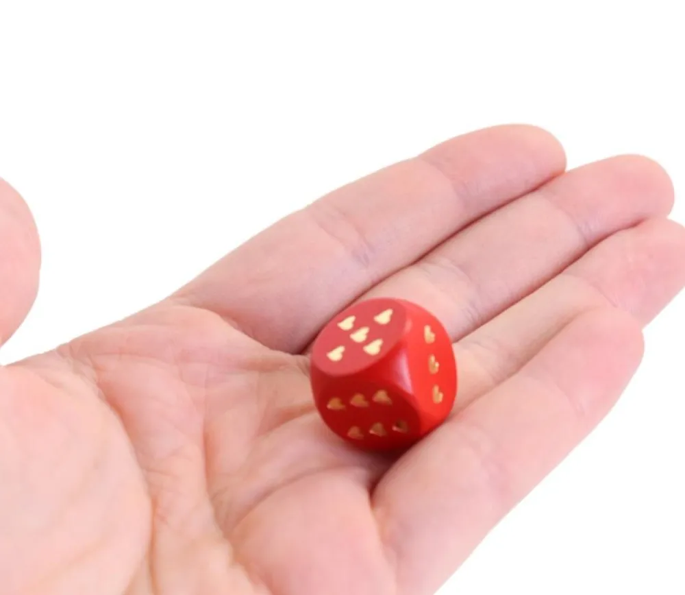 Tout Pour le Jeu 10 Dés à jouer coeurs amour en bois