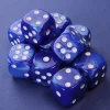 Tout Pour le Jeu 50 Dés bleus perlés nacrés 16 mm avec points 1 à 6